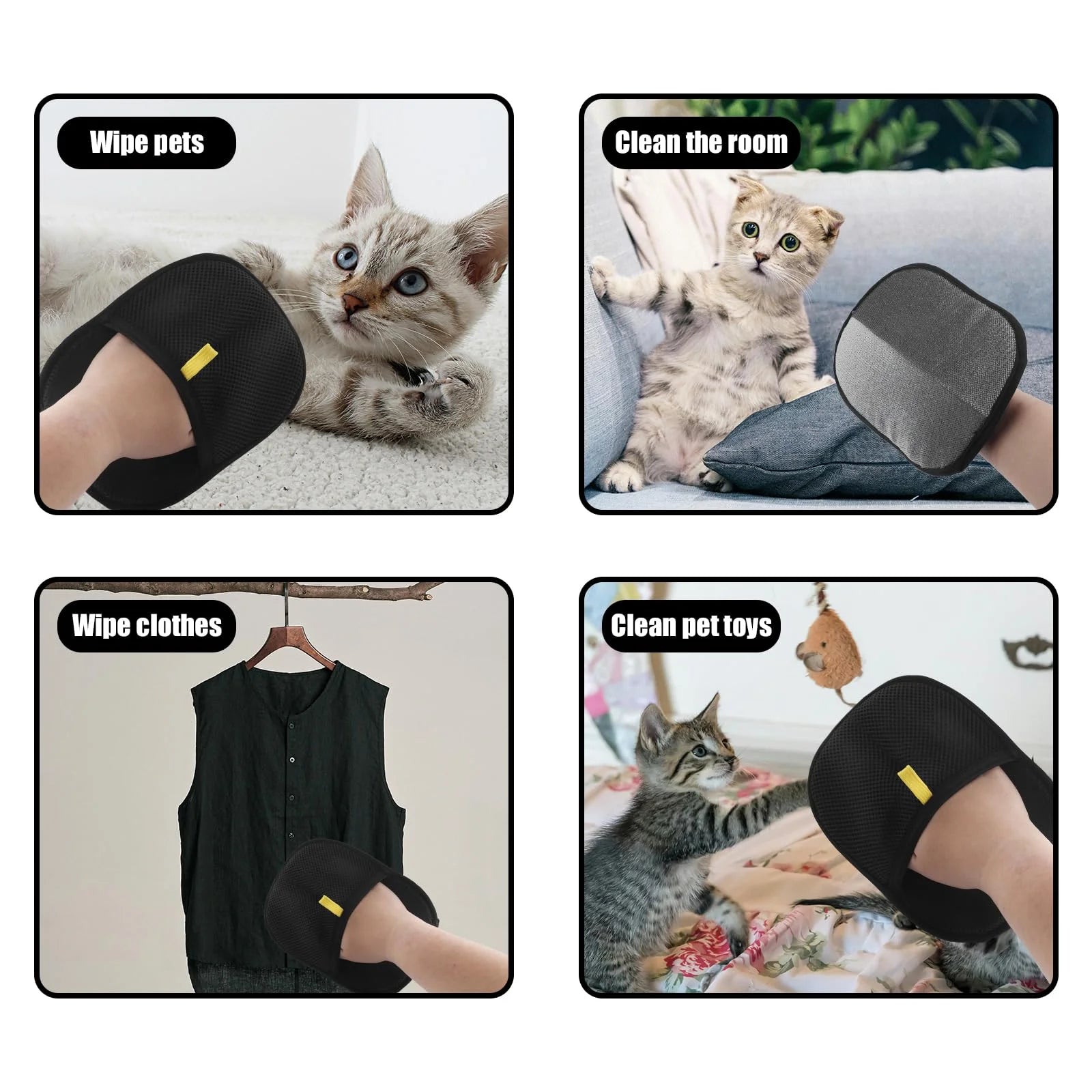Manopla Quitapelos para Mascotas – Elimina el Pelo con un Guante, Apta para Perros y Gatos